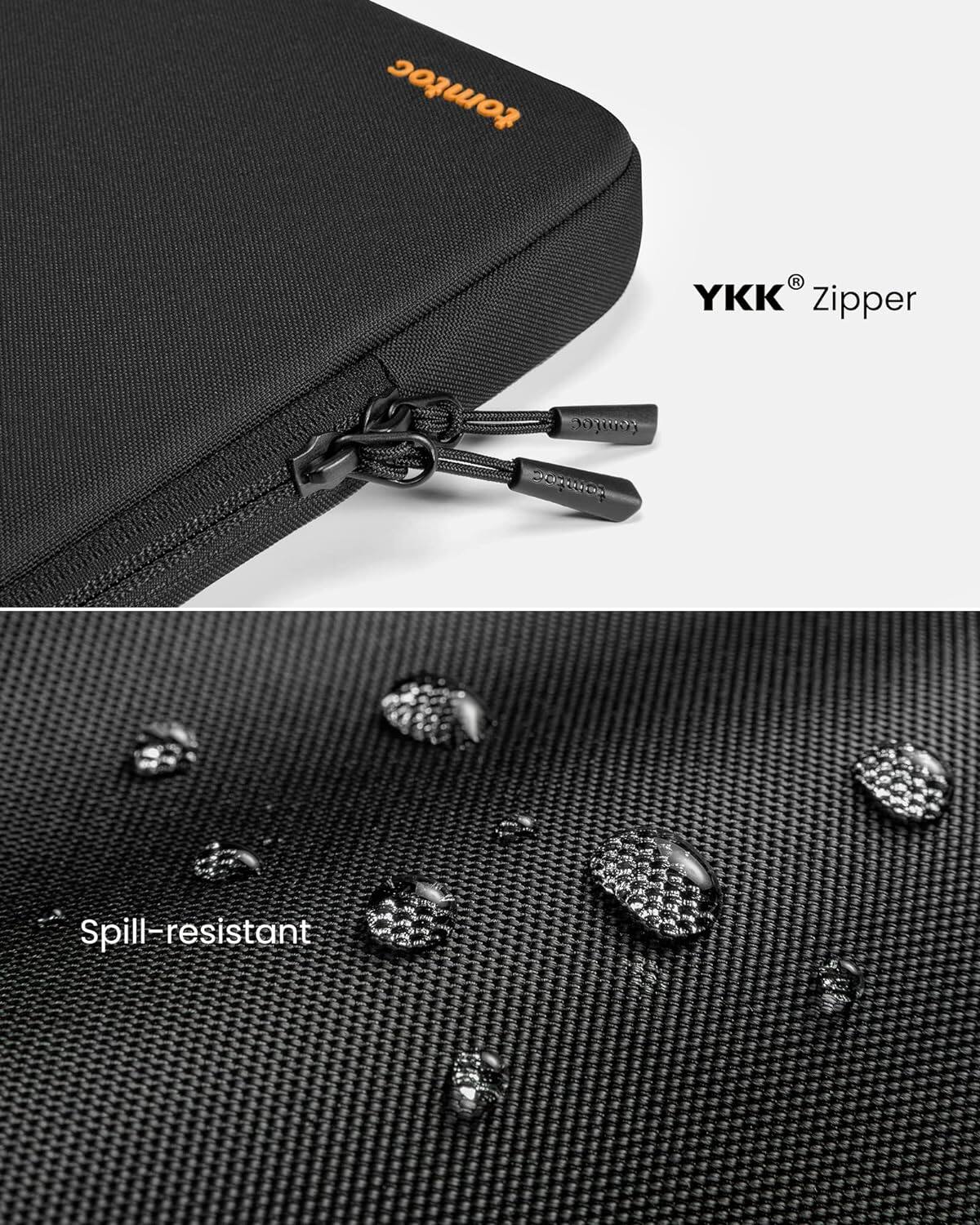 tomtoc  
YKK® Zipper  
cempe tomtoc  
Spill-resistant