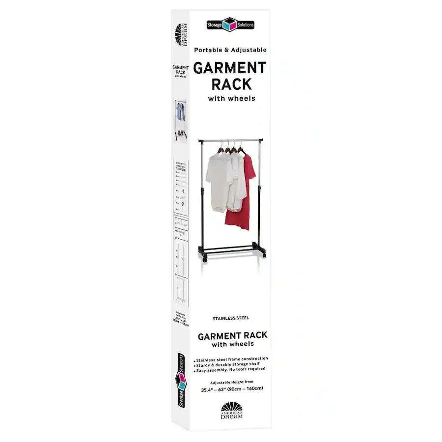Build Simple Clothes Rack J&V TEXTILES Stainless Steel Double Rod Clothes Rack Black - Best Buy