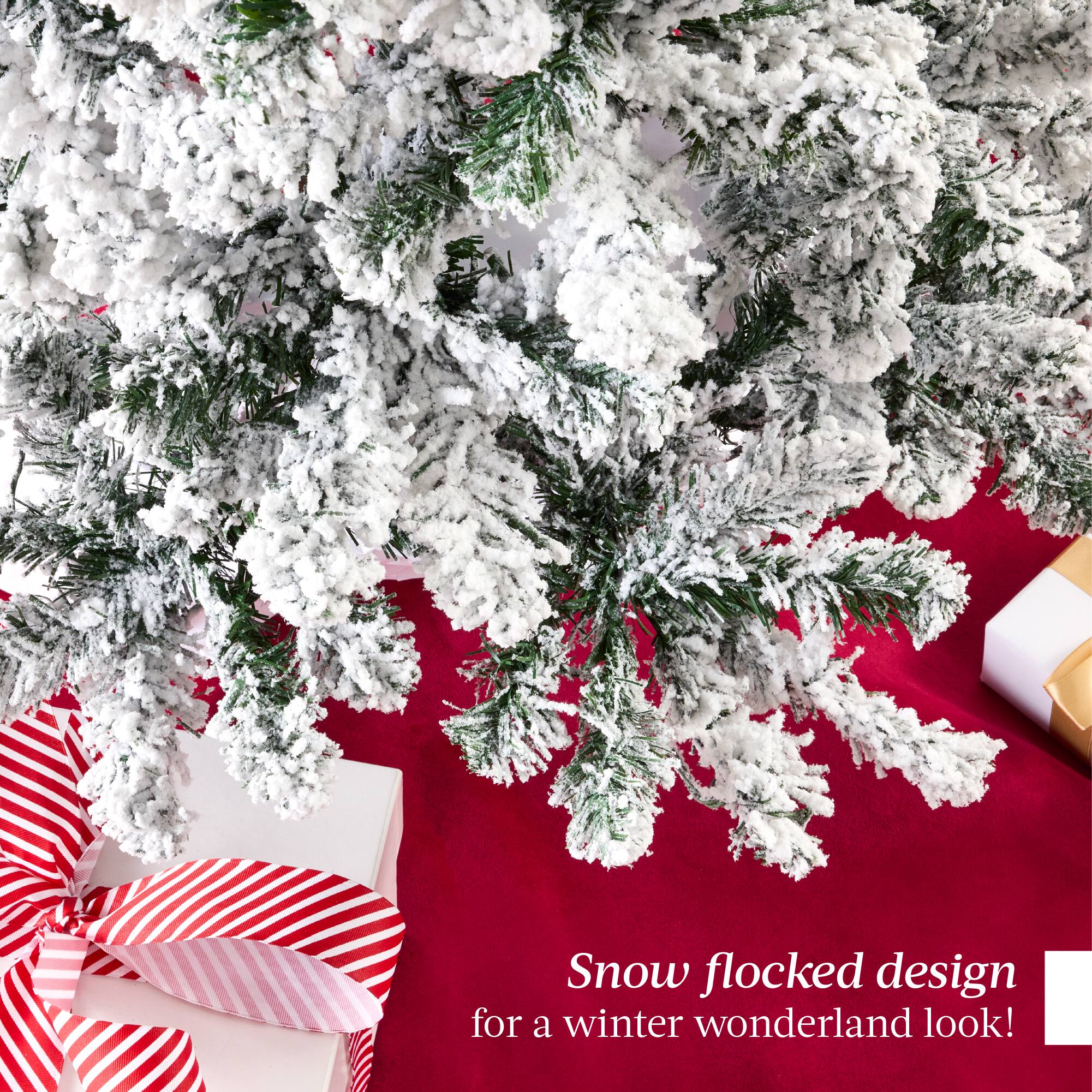 Snow flocked design for a winter wonderland look!