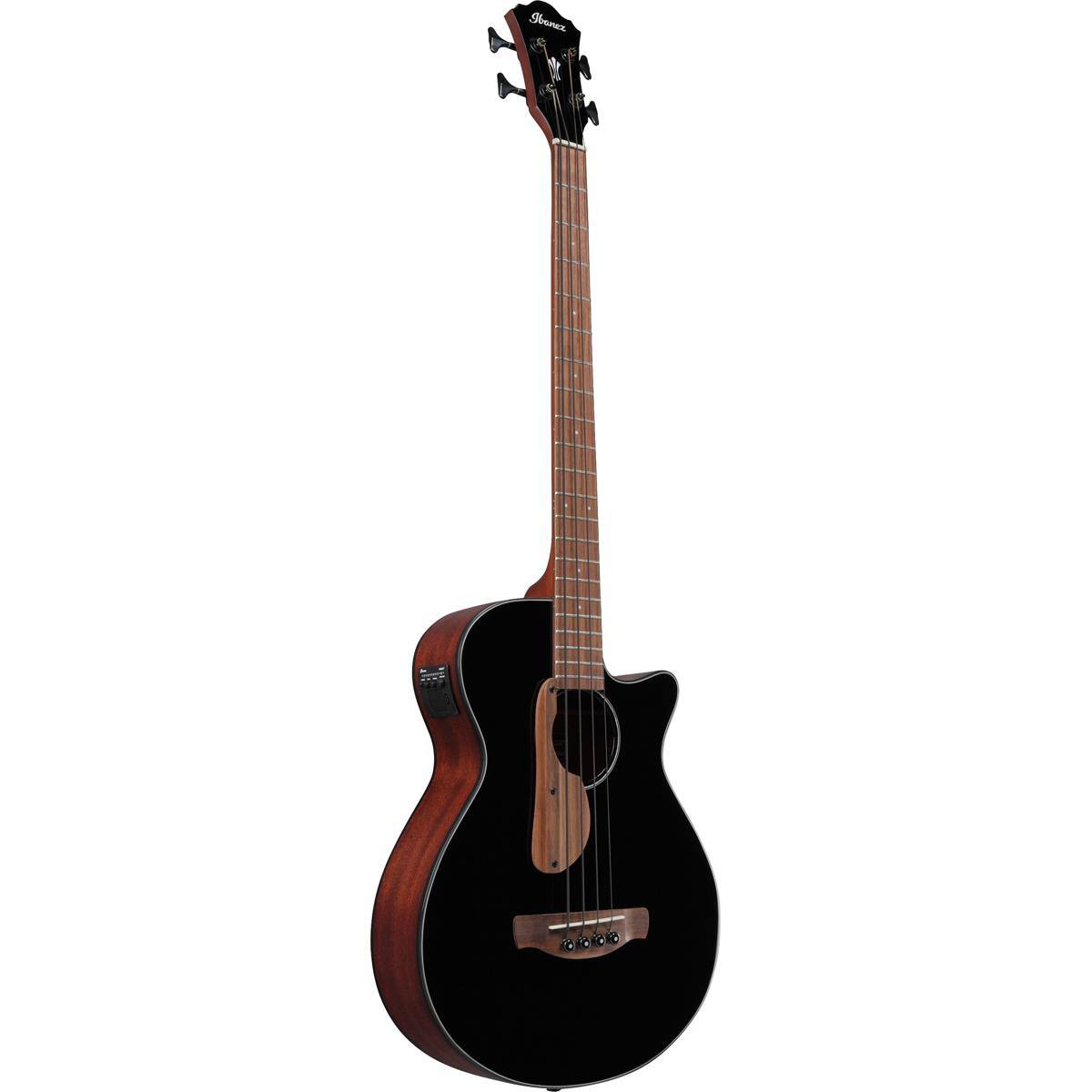 Alt View 2. Ibanez - Ibanez AEG Series AEGB24E Acoustic Electric Bass Guitar, Black High Gloss.