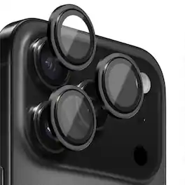 Entronix - Camera Lens Protector Compatible with iPhone 18 Pro Max/18 Pro/17 Pro Max/17 Pro - Luxury Metal - Black