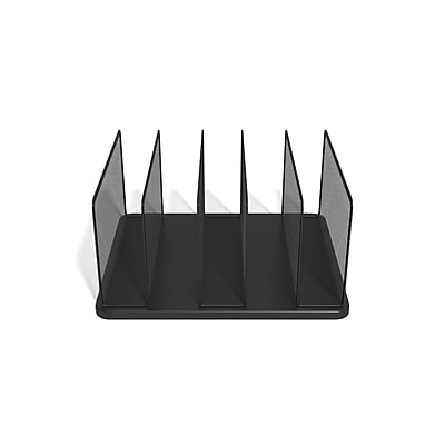 Alt View 2. TRU RED - TRU RED™ 5-Compartment Wire Mesh File Organizer, Matte Black (TR57558) - Matte Black.