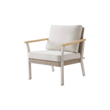 Front. Songmics Home - SONGMICS HOME Sencillo Collection – Outdoor Steel Lounge Chair in Bone Color - Beige.