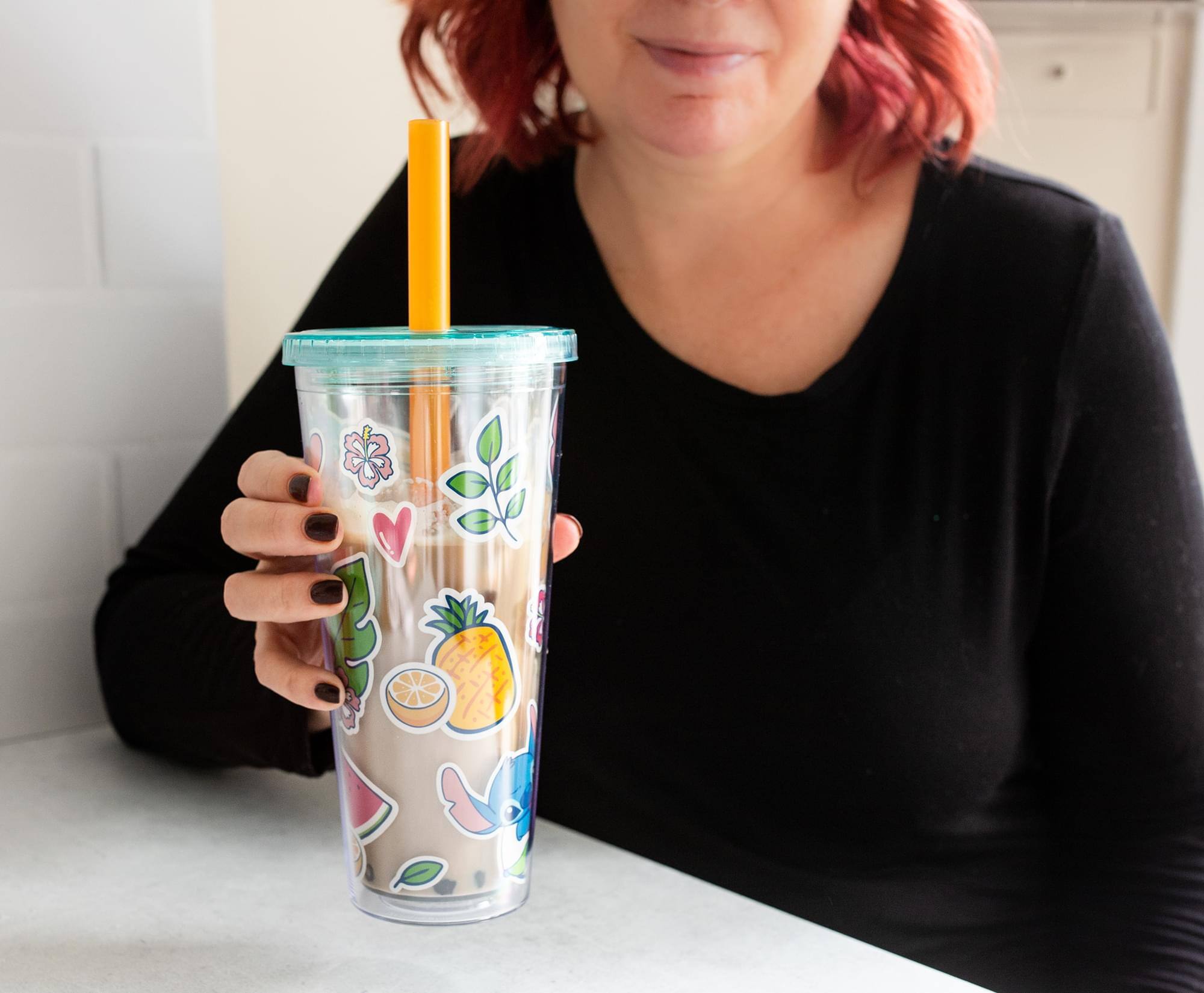 Alt View 3. Silver Buffalo - Disney Lilo & Stitch Boba Tea Carnival Cup with Lid and Straw | Holds 24 Ounces - Blue.