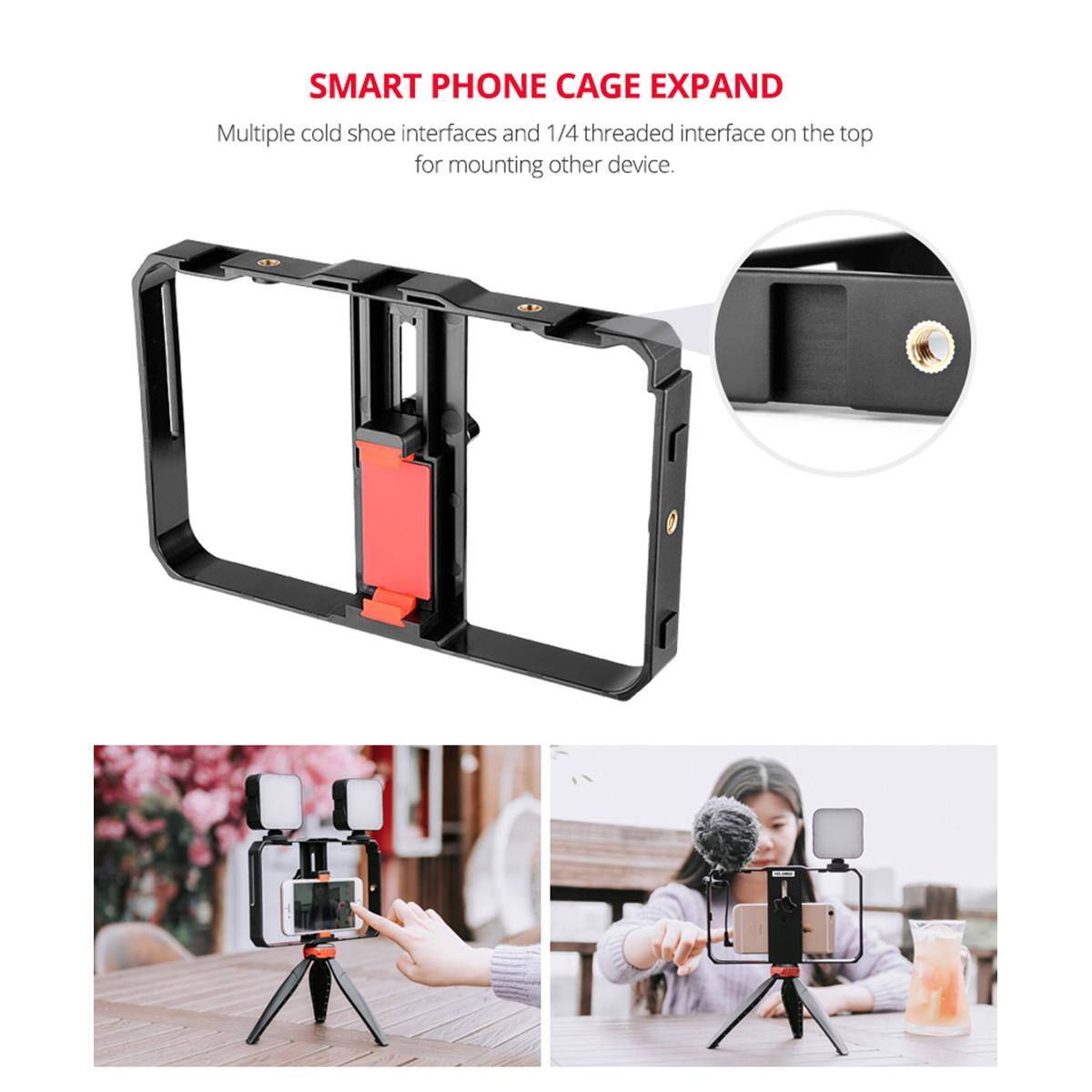 SMART PHONE CAGE EXPAND

Multiple cold shoe interfaces and 1/4 threaded interface on the top for mounting other device.