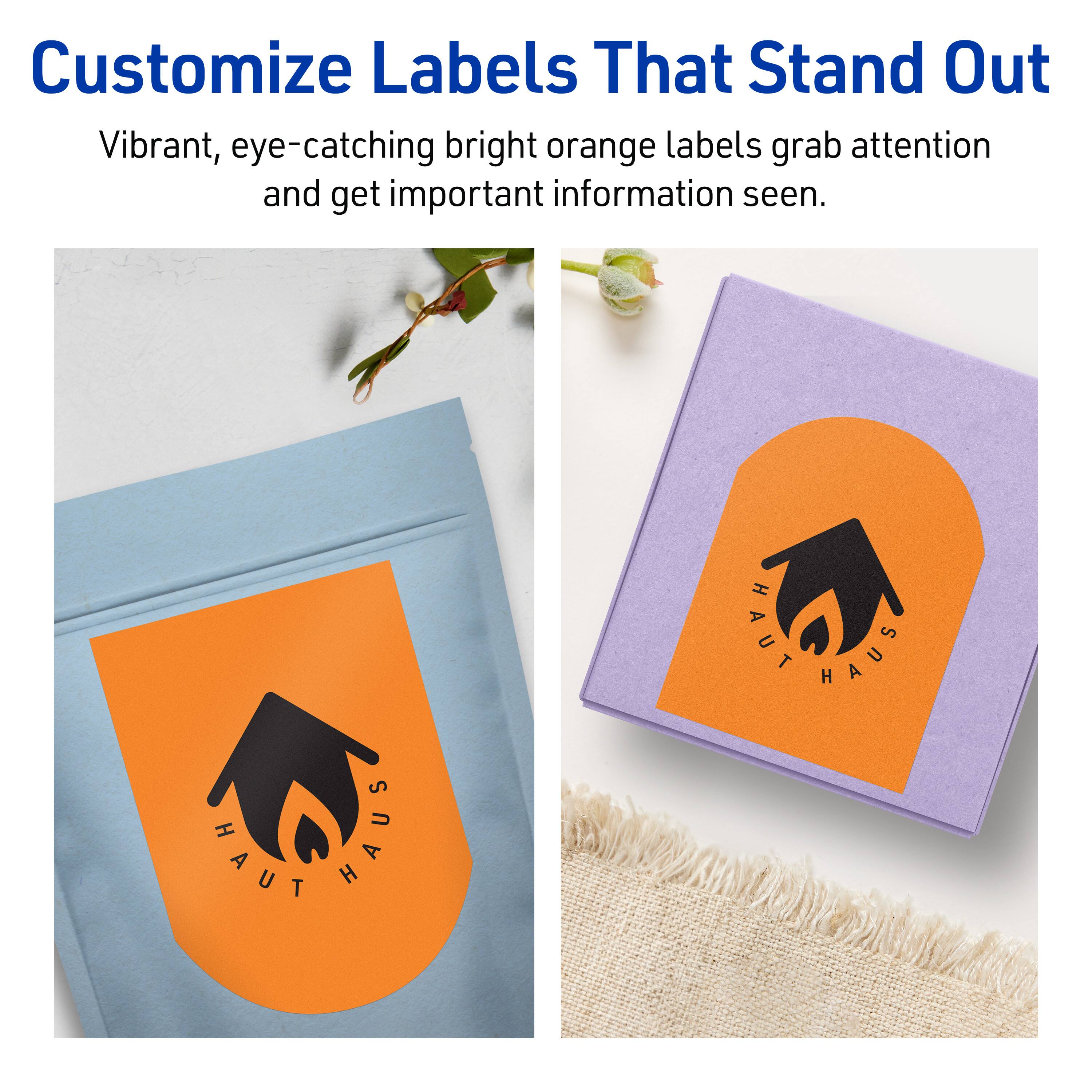 Customize Labels That Stand Out

Vibrant, eye-catching bright orange labels grab attention and get important information seen.

HAUT HAUS