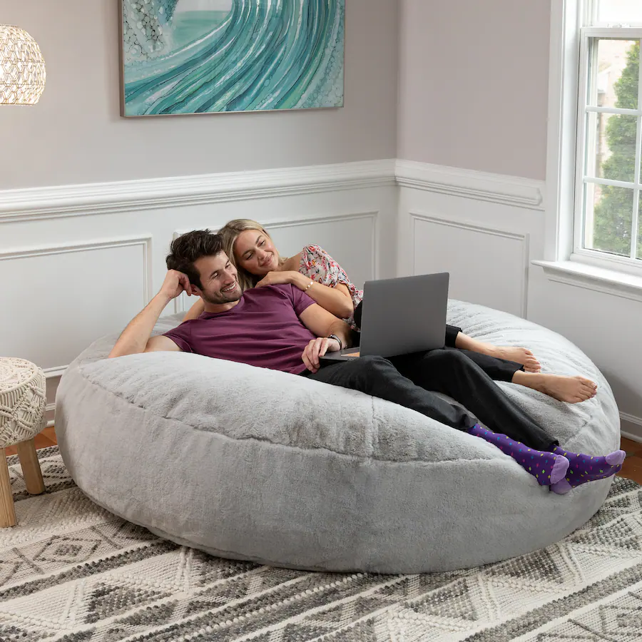 Jaxx Rabbit Jaxx 6 Foot Cocoon 2 in 1 Convertible Bean Bag Bed & Large Bean Bag ...