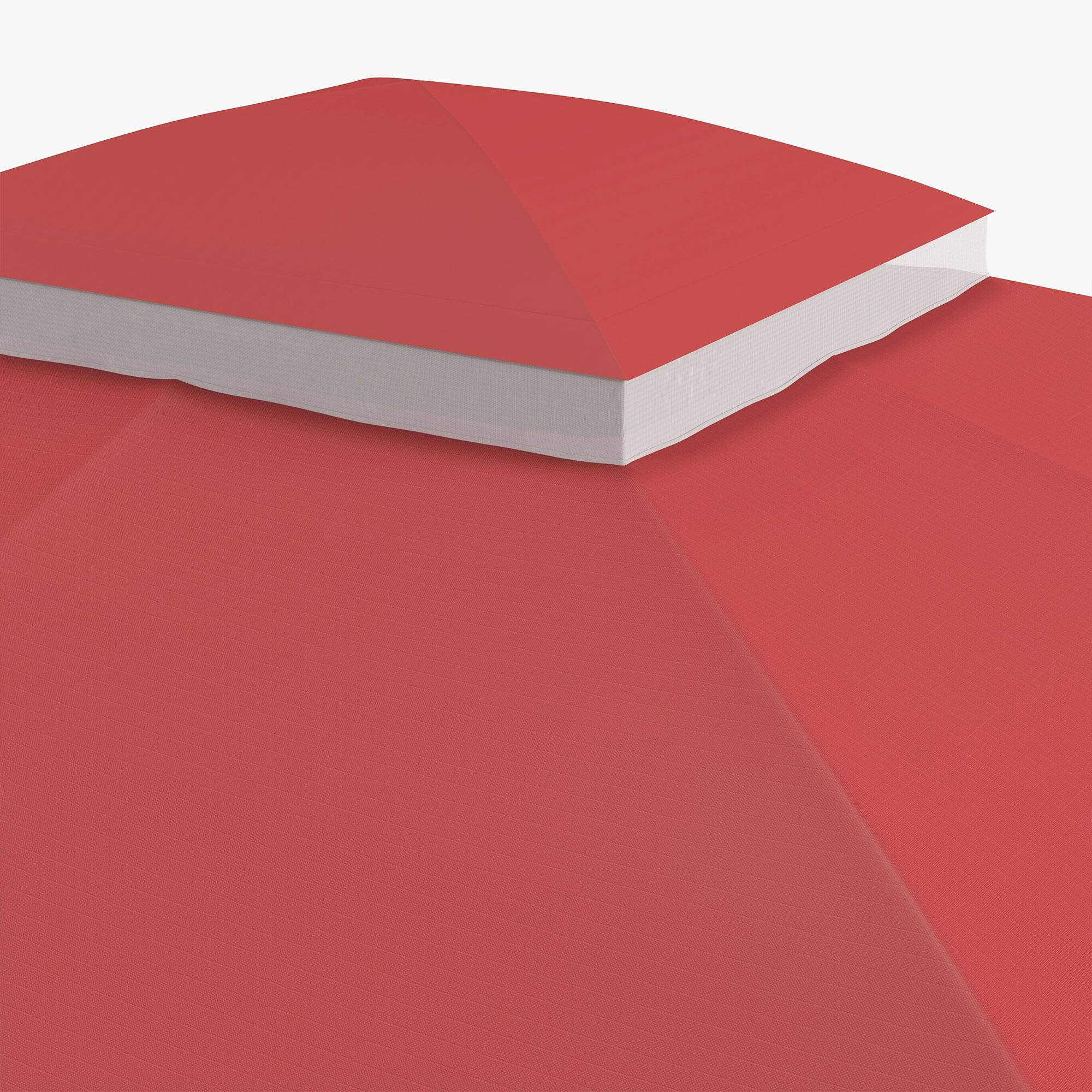 Alt View 8. Outsunny - 10' x 12' Gazebo Canopy Replacement, 2-Tier Outdoor Gazebo Cover Top Roof with Drainage Holes - Wine Red.