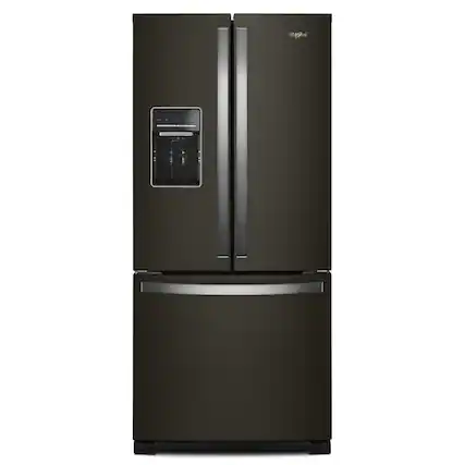 Front. Whirlpool - Whirlpool - 20 Cu. Ft. Wide French Door Refrigerator - Black Stainless Steel - Black Stainless.
