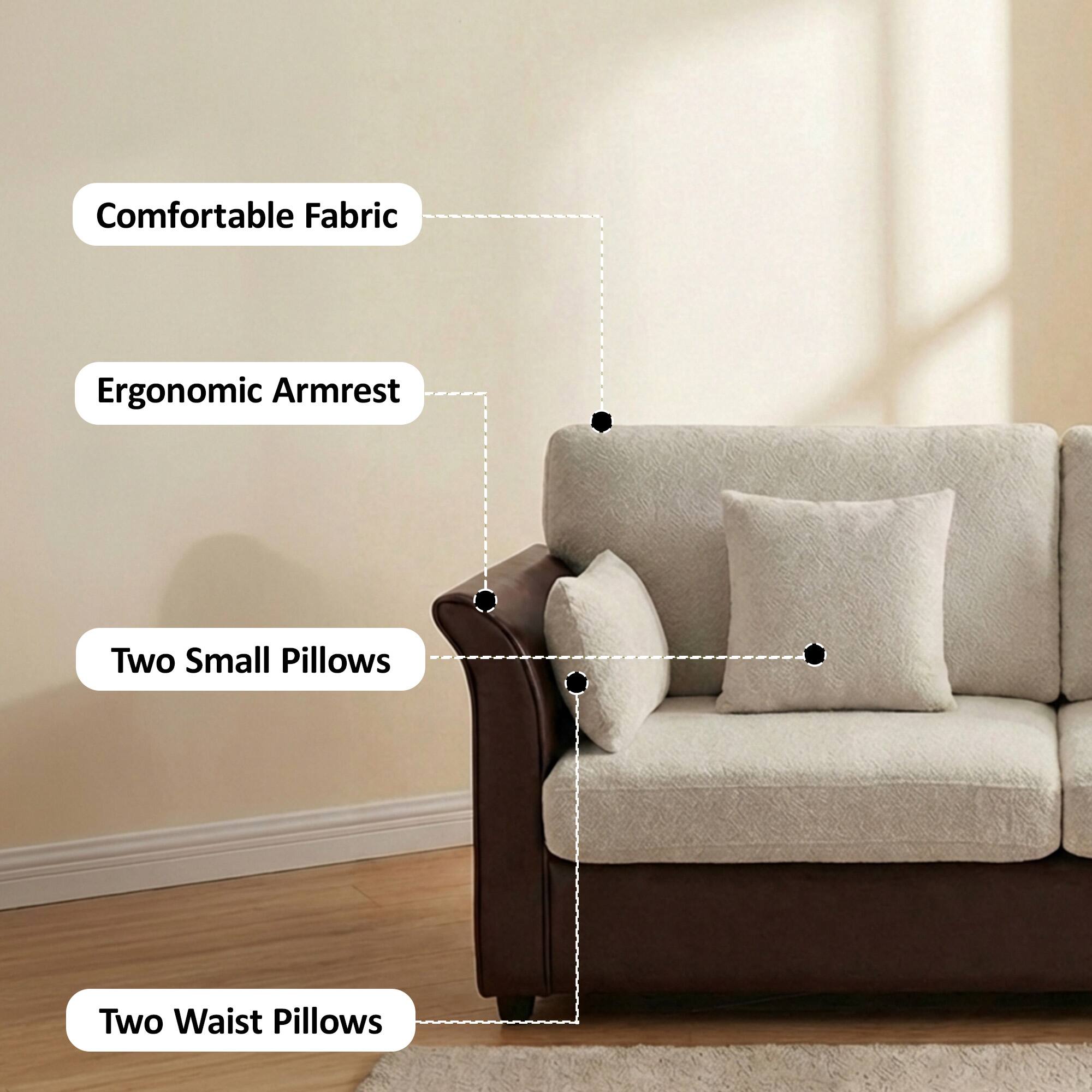 Comfortable Fabric  
Ergonomic Armrest  
Two Small Pillows  
Two Waist Pillows