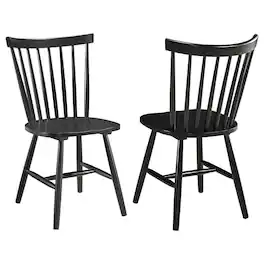 Manhattan Lane - Halie Dining Side Chair Set of 2, Spindle Back, Asian Hardwood - Black