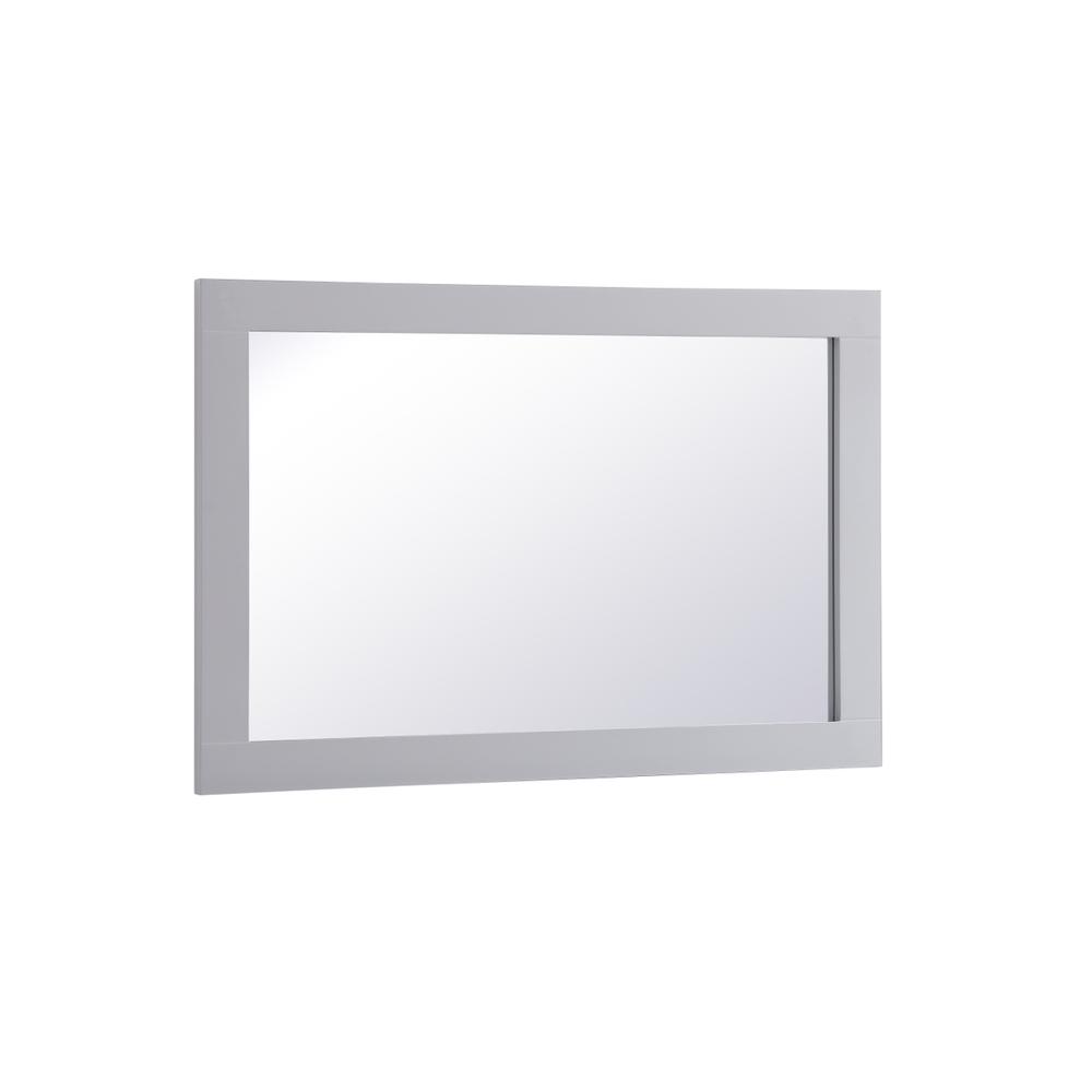 Left. Elegant Decor - Aqua rectangle vanity mirror 24 inch in Grey - Grey.