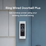 Ring - Wired Doorbell Plus Smart Wi-Fi Video Doorbell - Satin Nickel