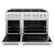 Angle. ZLINE - ZLINE 48 in. Classic Double Oven Gas Range in Satin Steel Stainless w/ 8 Brass Burners (CGRS-BR-48) - Stainless Steel.
