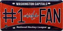 Rico Industries - Washington Capitals #1 Fan Sparkly Glitter Look License Plate Tag - Number One! It's all about the Bling Caps Fans - Multi