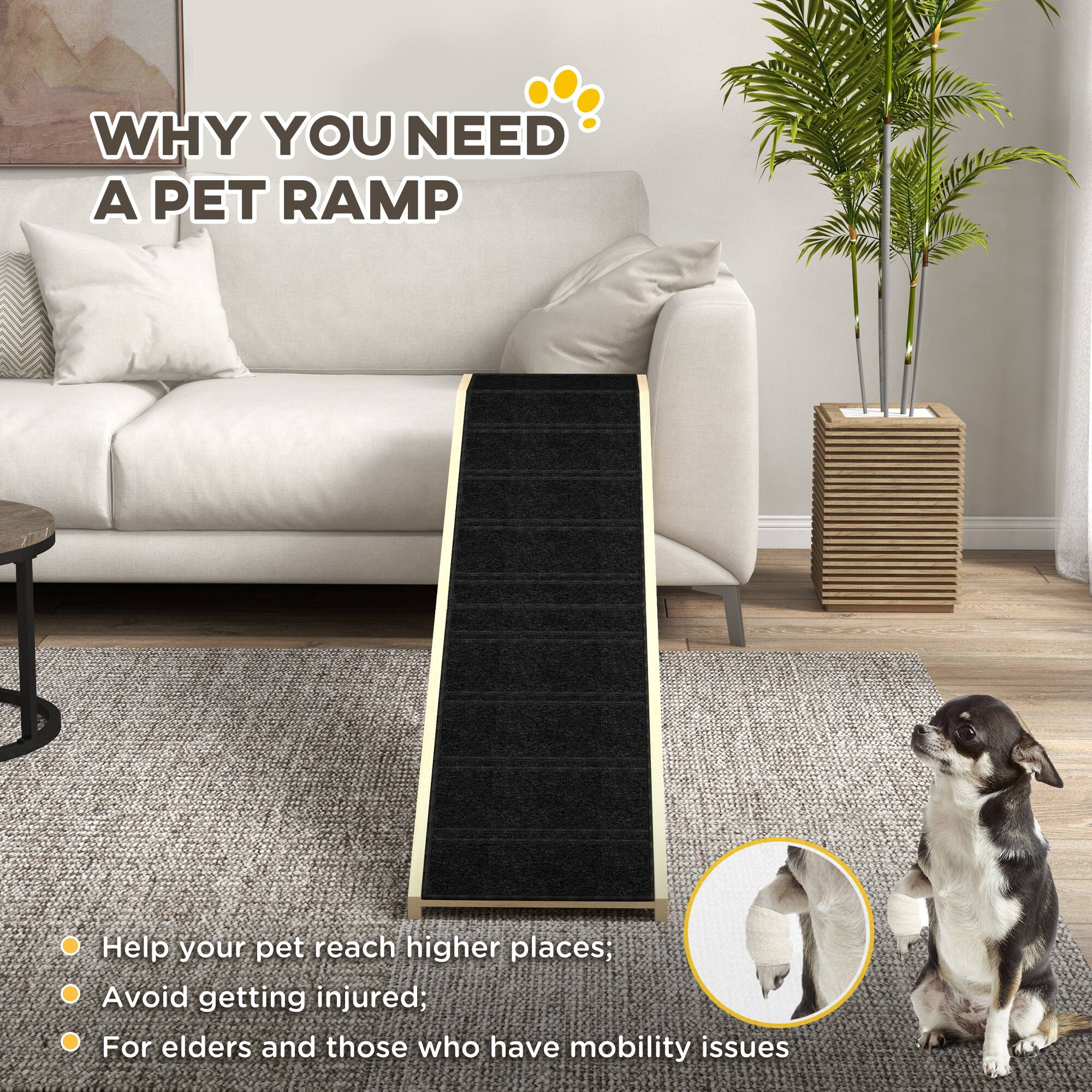 WHY YOU NEED A PET RAMP

- Help your pet reach higher places;
- Avoid getting injured;
- For elders and those who have mobility issues