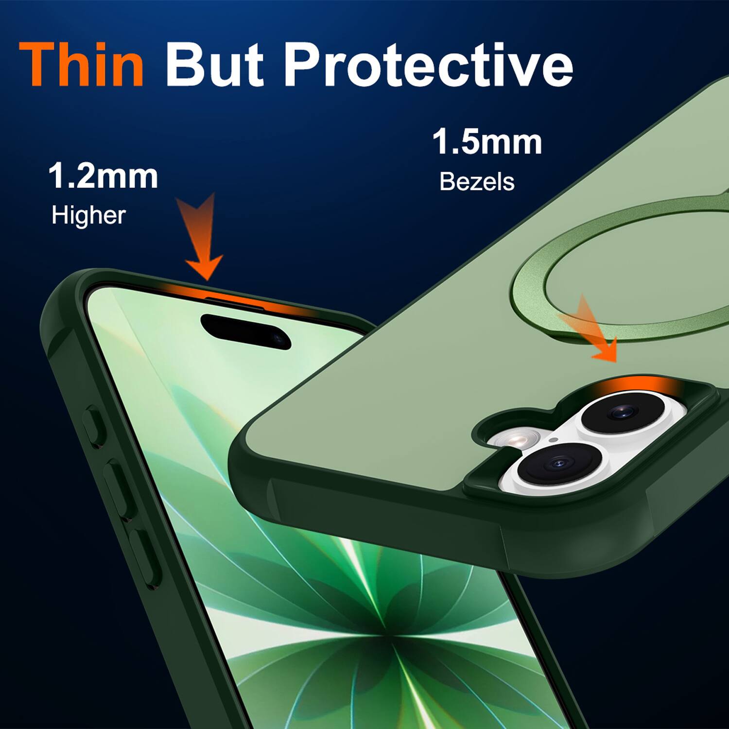 Thin But Protective  
1.2mm Higher  
1.5mm Bezels