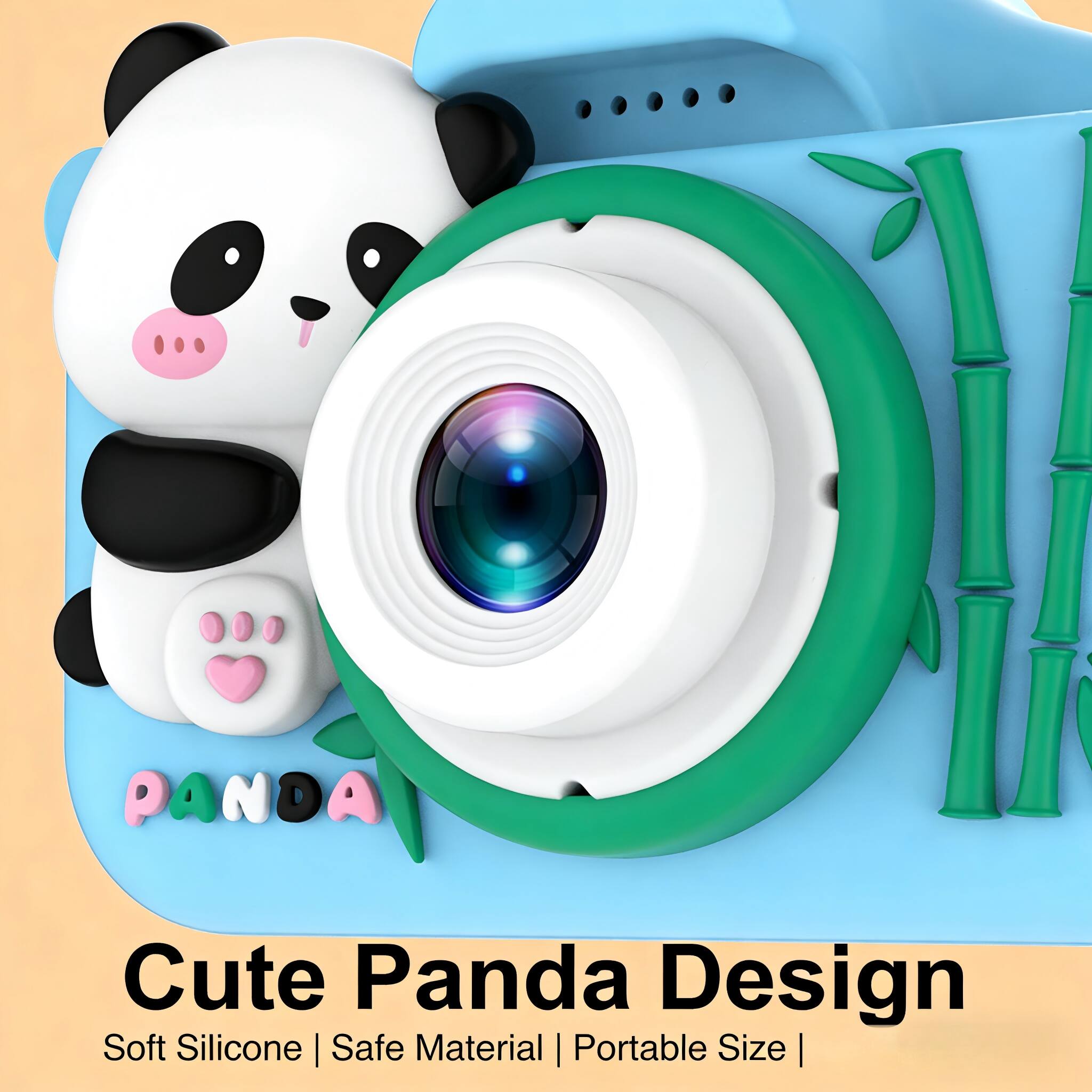 Cute Panda Design  
Soft Silicone | Safe Material | Portable Size