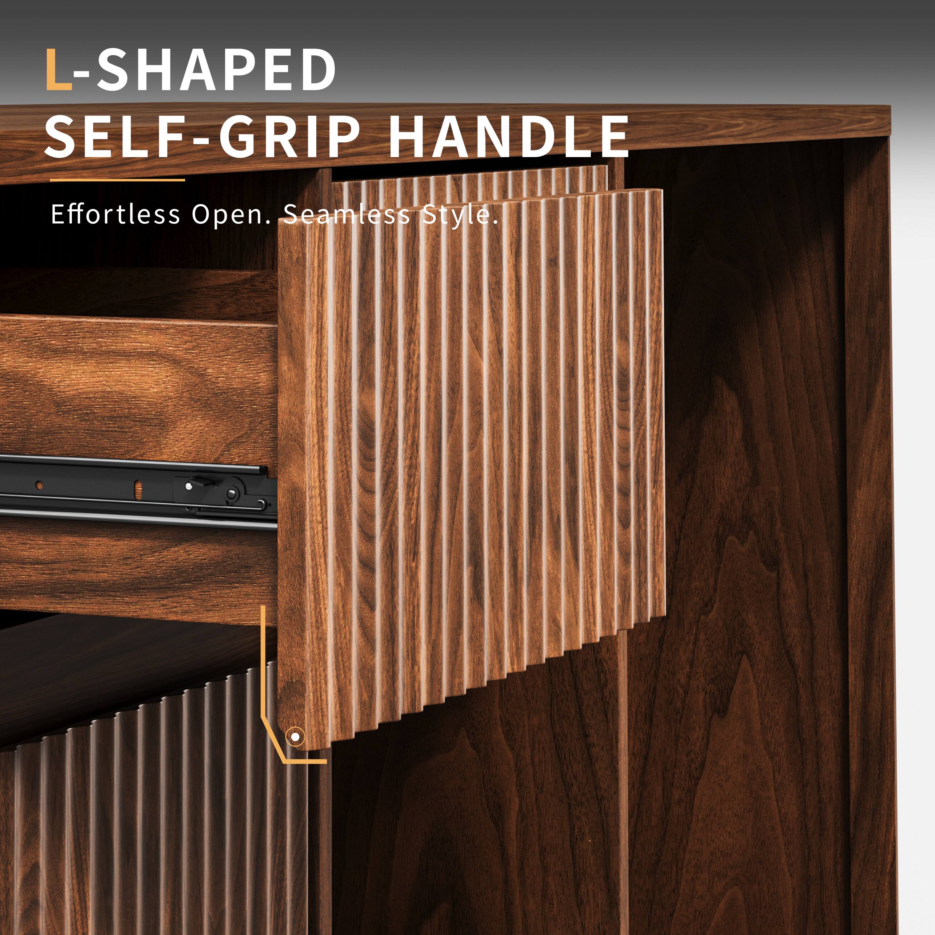 L-SHAPED SELF-GRIP HANDLE  
Effortless Open. Seamless Style.