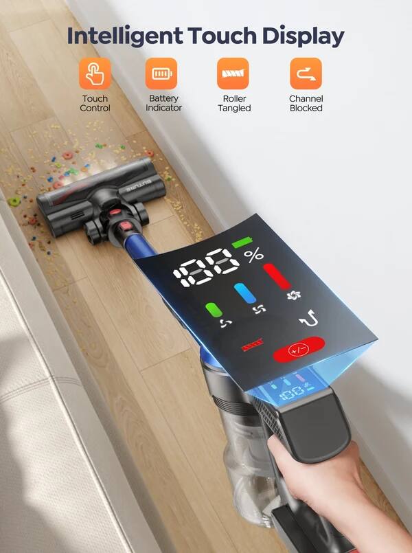 Intelligent Touch Display  
Touch Control  
Battery Indicator  
Roller Tangled  
Channel Blocked  
BATTERY  
%  
55 5 BRRRY  
+/-
