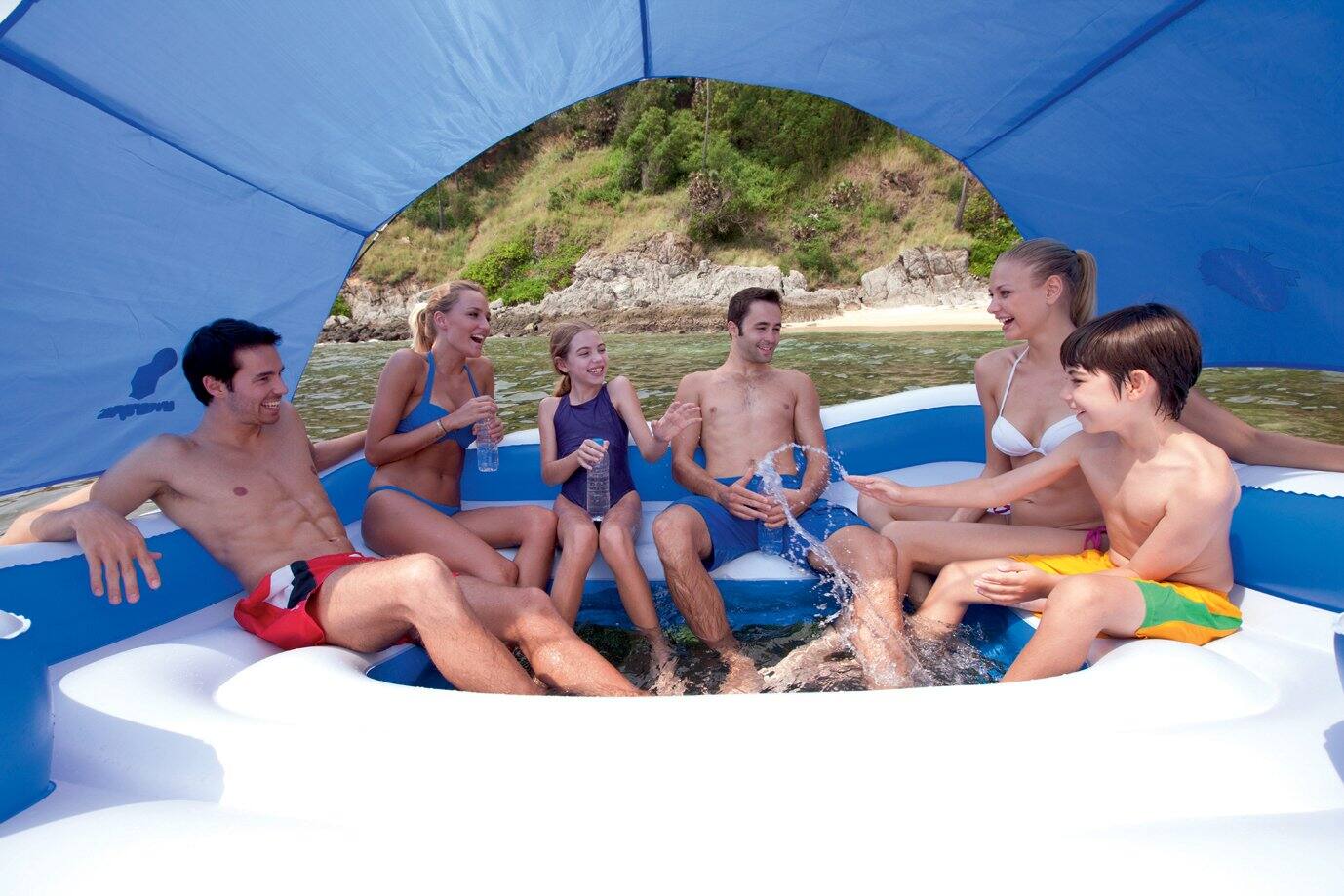Alt View 4. Bestway - Bestway Hydro-Force Tropical Breeze Inflatable Party Island Water Float, 2 Pack.