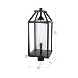 Elegant Lighting - Zora 26 inch Outdoor Post light in Black - Black And Clear
