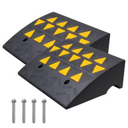 VEVOR - Rubber Curb Ramp 2 Pack, 6" Rise Height Heavy-Duty 33069 lbs/15 T Capacity Threshold Ramps, Driveway Ramps - Black