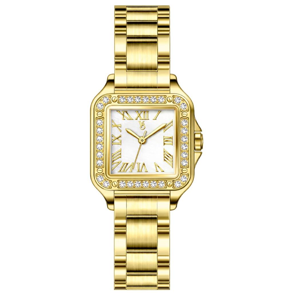 Von Breyer - Luna Womens Watch with a White Dial and a Diamond-Set Case - Gold