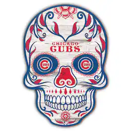 Fan Creations - Chicago Cubs 12'' Sugar Skull Sign - Multicolor
