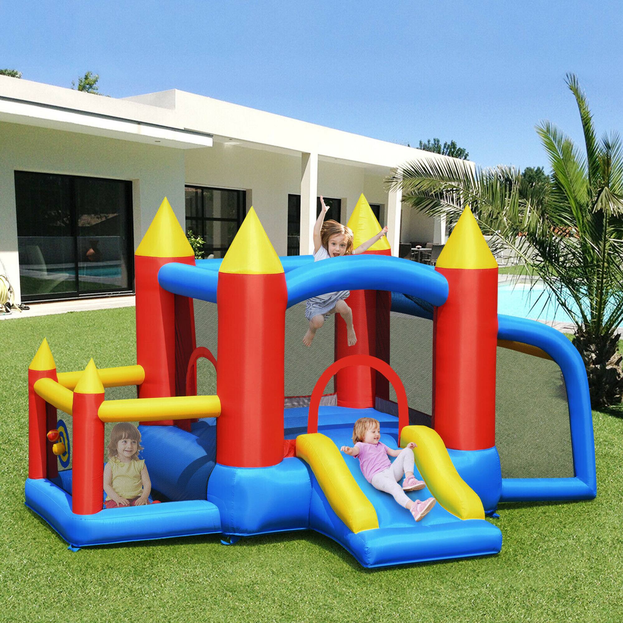 Alt View 3. Gymax - Gymax Inflatable Bounce House Slide Jumping Castle Soccer Goal Ball Pit Without Blower.