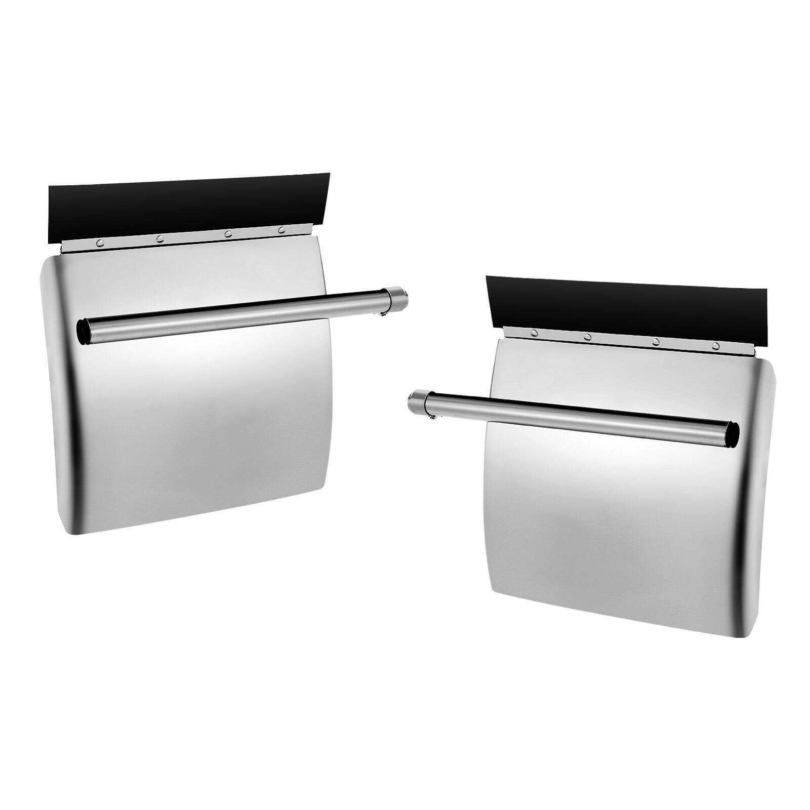 Alt View 5. VEVOR - Stainless Steel Quarter Fenders for Semi Trucks, 24" x 24" Semi Truck Fenders with Tube Bracket and Mounting Hardware - Silver.