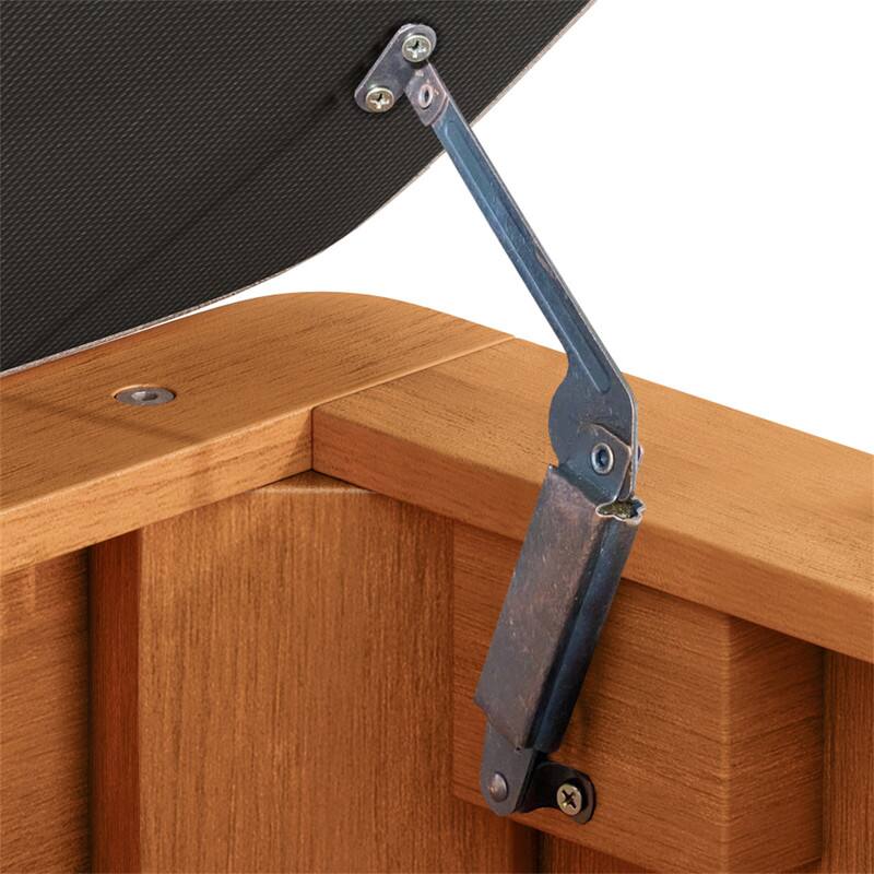 Alt View 7. HTUTWOO - 50.8-inch Multi-Functional Storage Ottoman Bench -Rubberwood Bed End Bench with Linen Seat,Shoe Organizer Storage Bench - Natural.