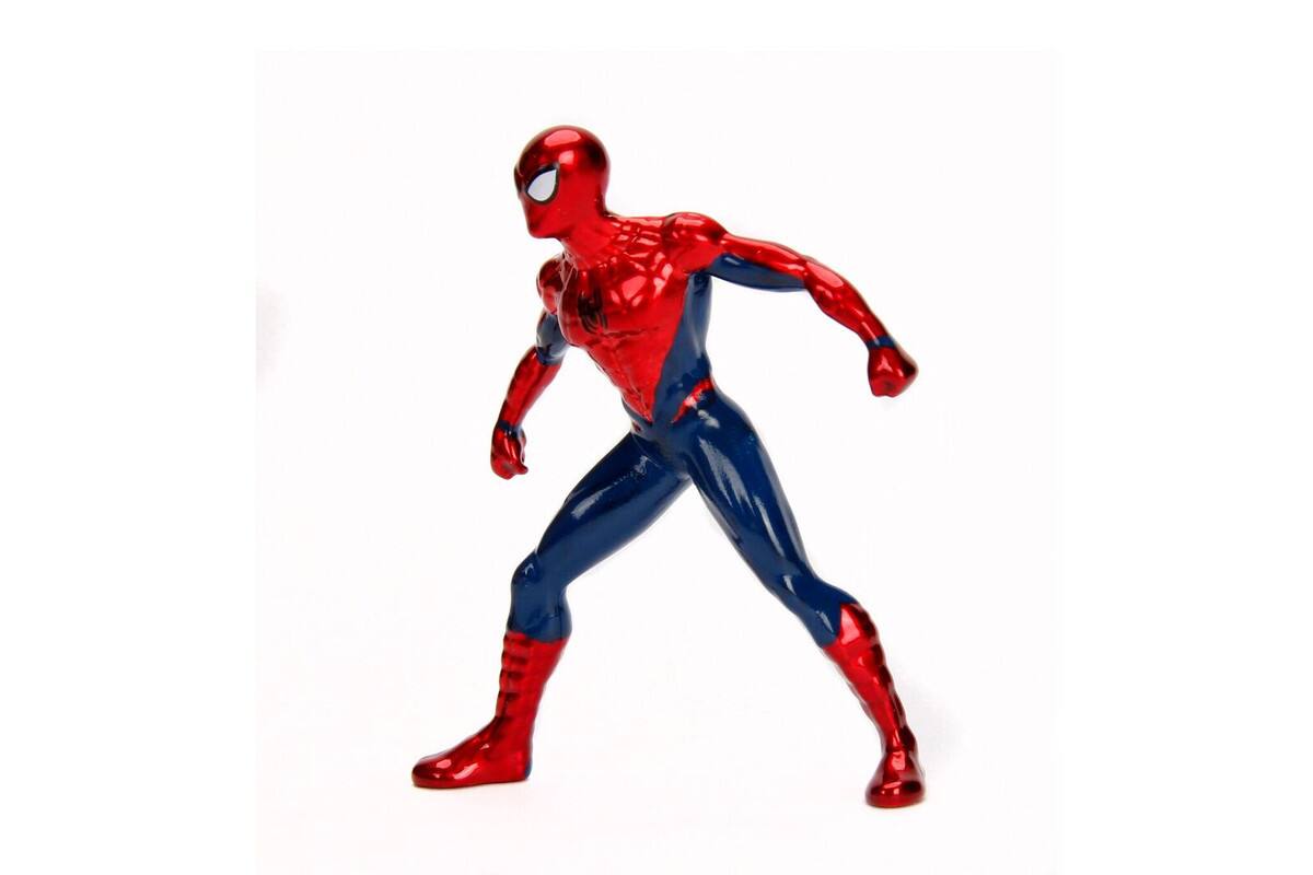 Angle. Jada - 2017 Ford GT with Spider Man Diecast Figurine "Marvel" Series 1/24 - Red and Blue.