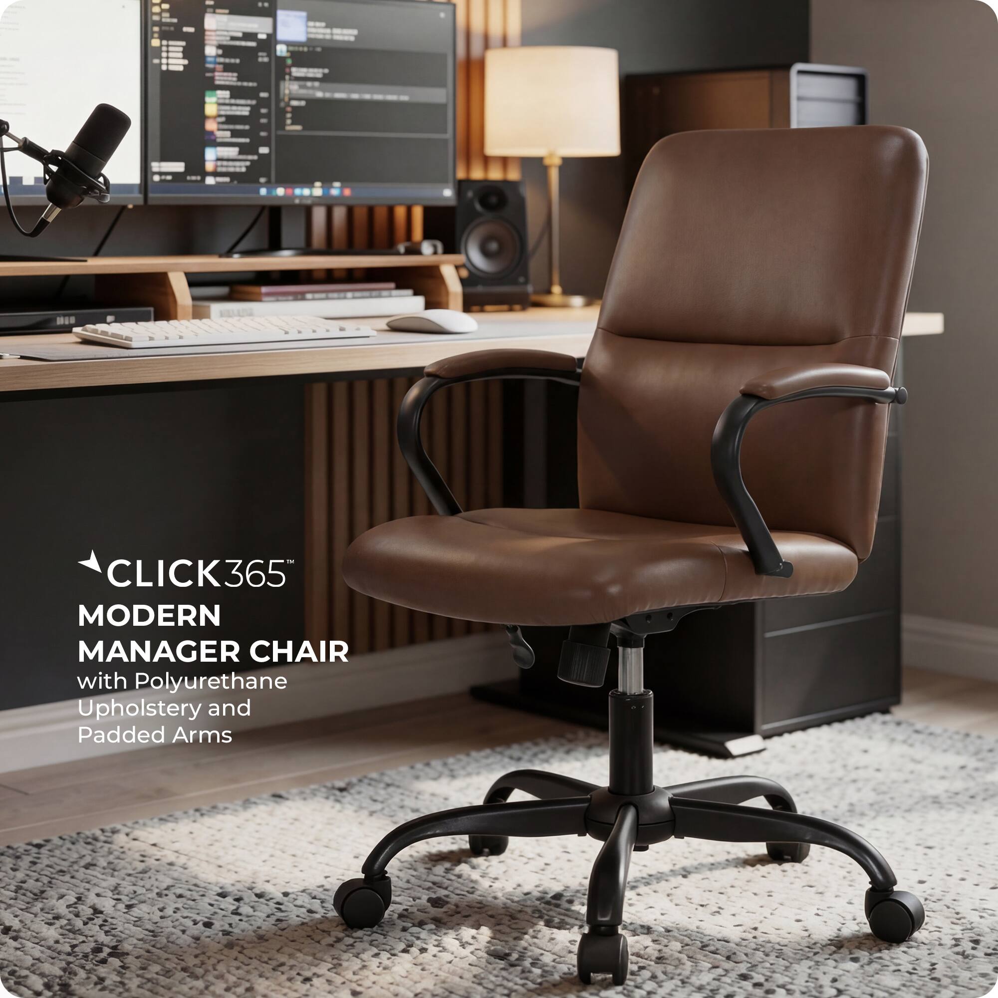 CLICK365™  
MODERN MANAGER CHAIR  
with Polyurethane Upholstery and Padded Arms