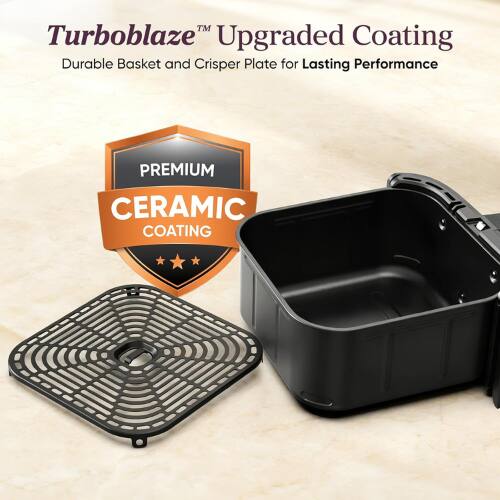 Turboblaze™ Upgraded Coating  
Durable Basket and Crisper Plate for Lasting Performance  
PREMIUM CERAMIC COATING