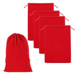 Unique Bargains - Headphone Bag, 5pcs 15.75x11.81 Inch Travel Headset Carrying Storage Pouch Soft Drawstring for Over-Ear Headphones - Red