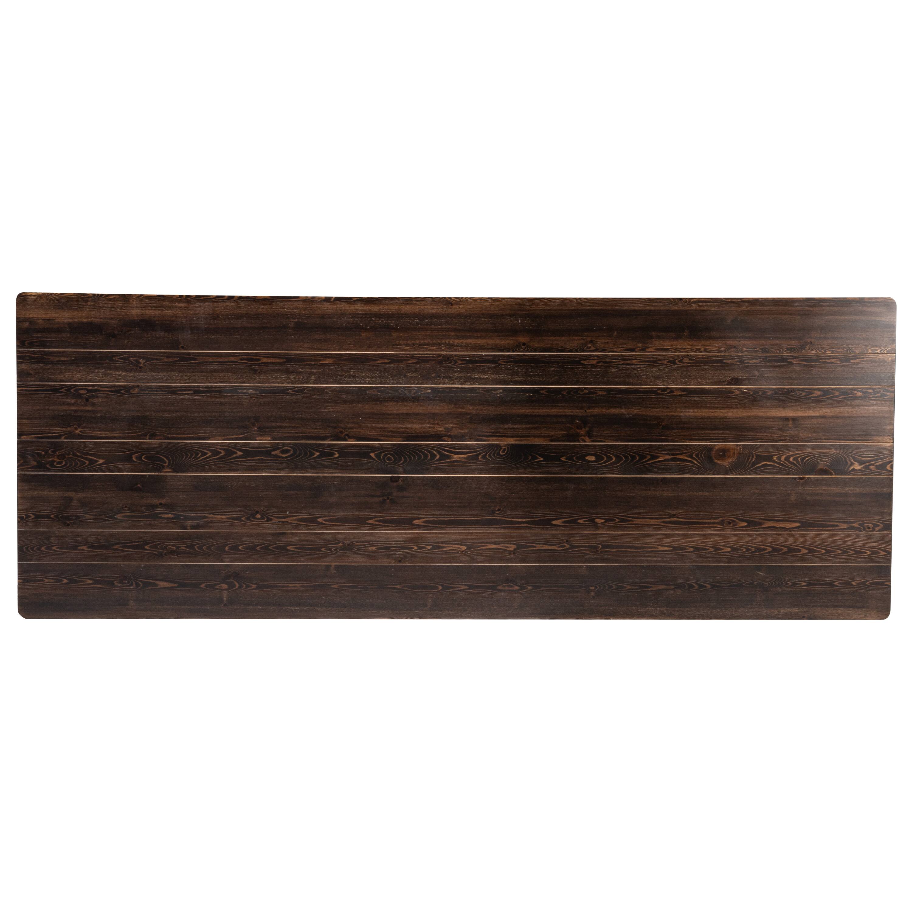 Alt View 1. Flash Furniture - HERCULES 9' x 40" Rectangular Antique Rustic Mahogany Solid Pine Folding Farm Table - Brown.