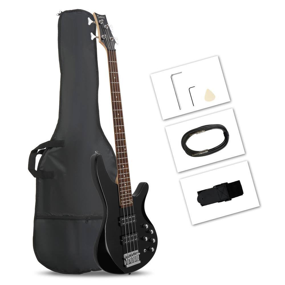 Front. Winado - 44" Electric Bass Guitar 4 Strings H-H Pickup for Student With Carry Bag.