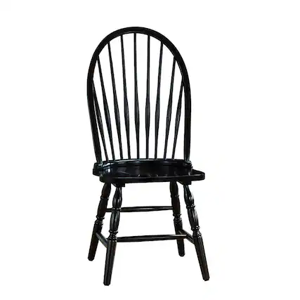 Front. Carolina Chair & Table - Windsor Dining Chair - Antique Black - Black.