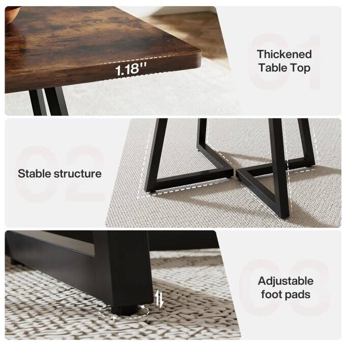 1.18" Thickened Table Top Adjustable foot pads

Stable structure

Adjustable foot pads
