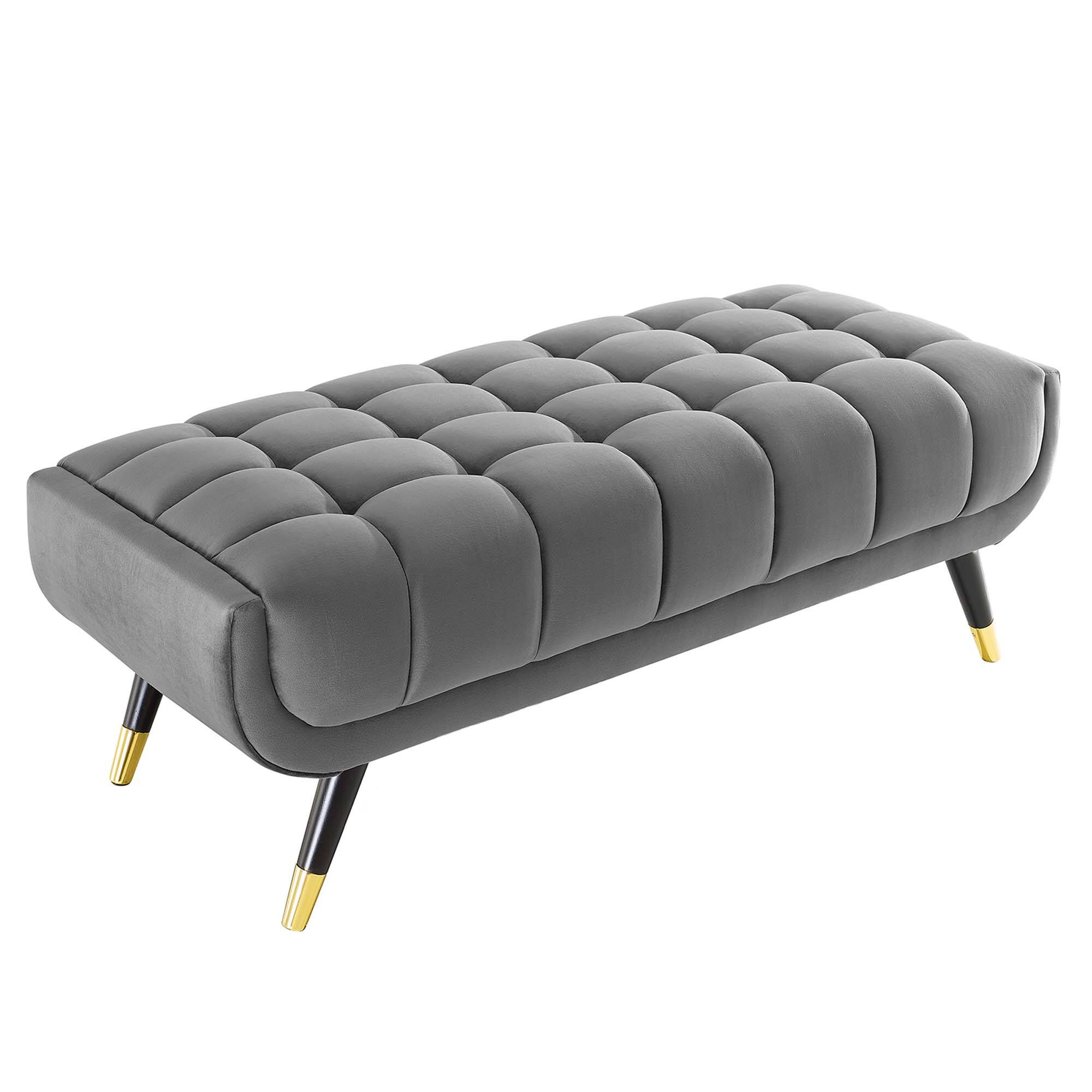 Alt View 4. Modway - Adept 47.5" Performance Velvet Bench by Modway - Gray.