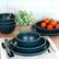 Alt View 8. Gibson - Gibson Home Rockabye 12 Piece Melamine Dinnerware Set in Dark Teal - Dark Teal.