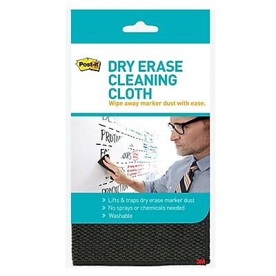 Post-it DRY ERASE CLEANING CLOTH  
Wipe away marker dust with ease.

- Lifts & traps dry erase marker dust
- No sprays or chemicals needed
- Washable

3M