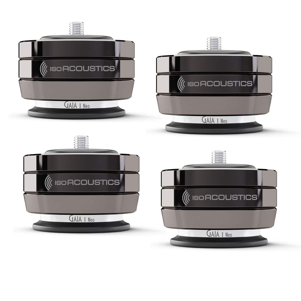 IsoAcoustics - GAIA I Neo Isolation Feet for Floorstanding Speakers and Subwoofers - 4 Pack - Chrome