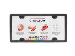 WeatherTech - ClearCover | License Plate Frame with Clear Cover Lens, Multi-Flex Gasket and Stainless Steel Hardware - Black