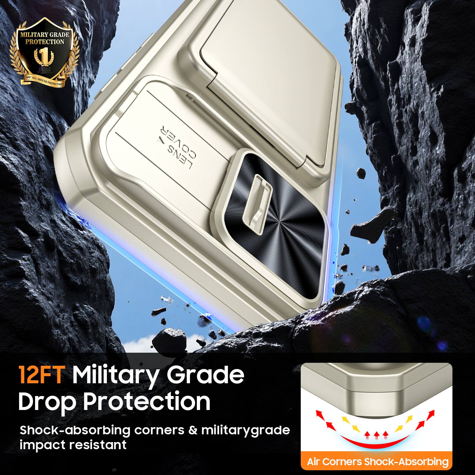 MILITARY GRADE PROTECTION (1) - M cw N PROVECTVN - COVER LENS 12FT Military Grade Drop Protection Shock-absorbing corners & military grade impact resistant Air Corners Shock-Absorbing

12FT Military Grade Drop Protection  
Shock-absorbing corners & military grade impact resistant

Air Corners Shock-Absorbing