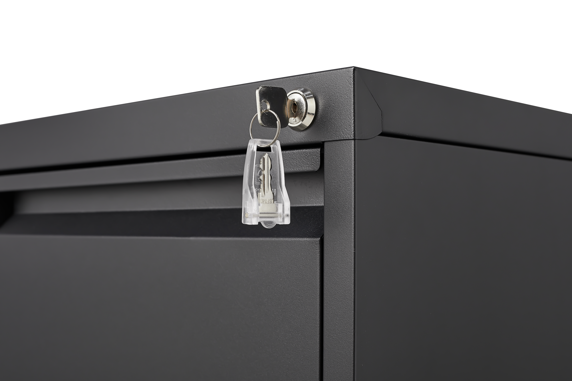 Alt View 4. Spaco - 3-Drawer Steel File Cabinet, Locking Legal Size, Vertical for Home Office - White.