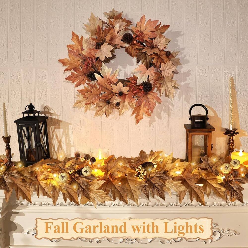 Fall Garland with Lights