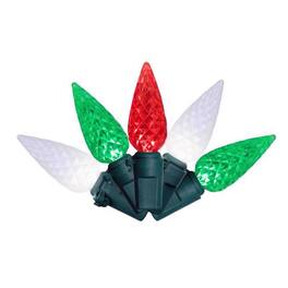 Celebrations - Classic LED C6 Red/Green/Pure White 100 ct String Christmas Lights 24.75 ft.