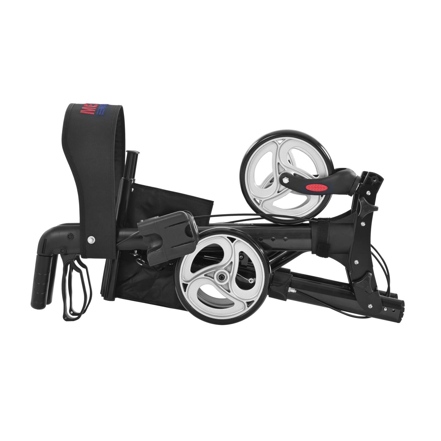 Alt View 1. Metro Mobility - M931 Rollator Walker with Seat for Seniors, Foldable Rolling Walking, 8" Wheels for All Terrain, 300 lb Capacity - Black.